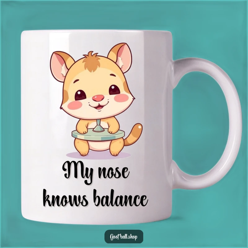 Funny Animal Plate Balancing Mug: Hilarious Circus Act Design, Perfect Funny Gift!