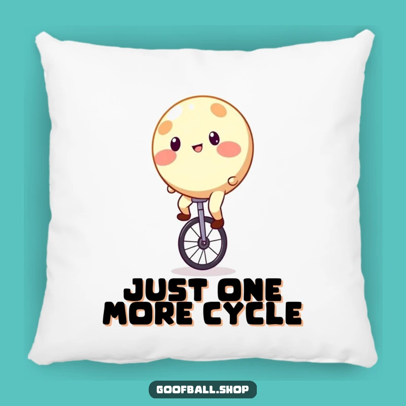 Funny Spotty Pillow: Unicycle Wobble Comfort, Hilarious Accent Decor Gift