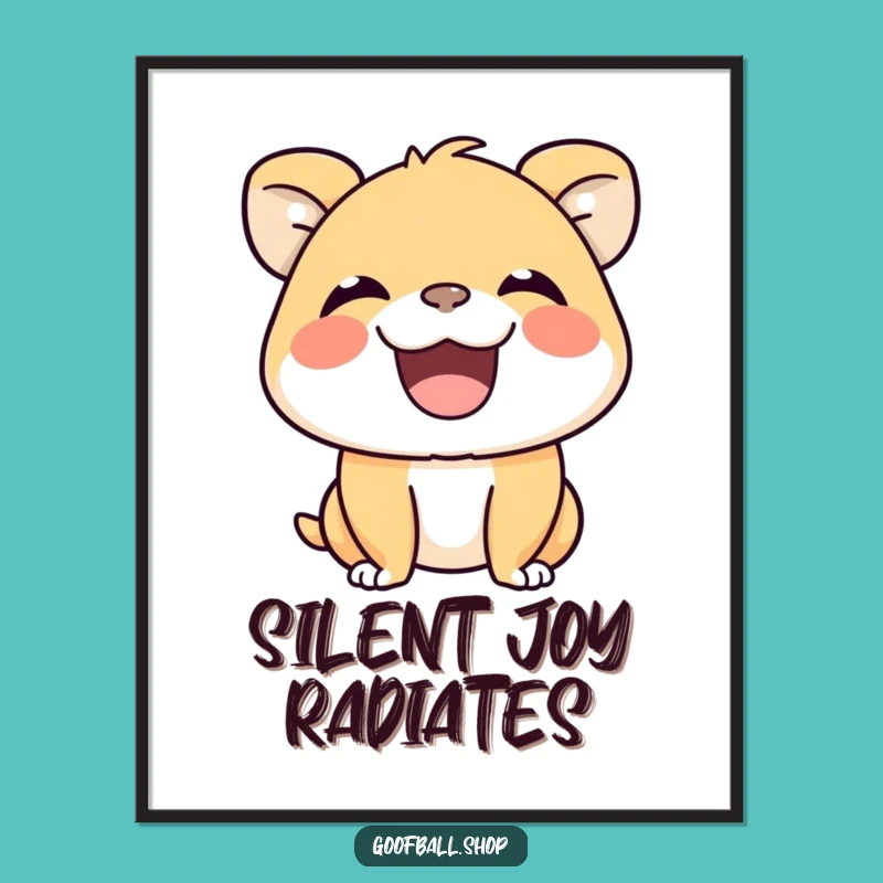 Funny Animal Grin Poster: Instant Sunshine, Perfect Wall Art Gift!