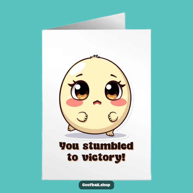 Free Printable Congratulations Card: Funny Tripping Creature, Congrats on Not Falling!