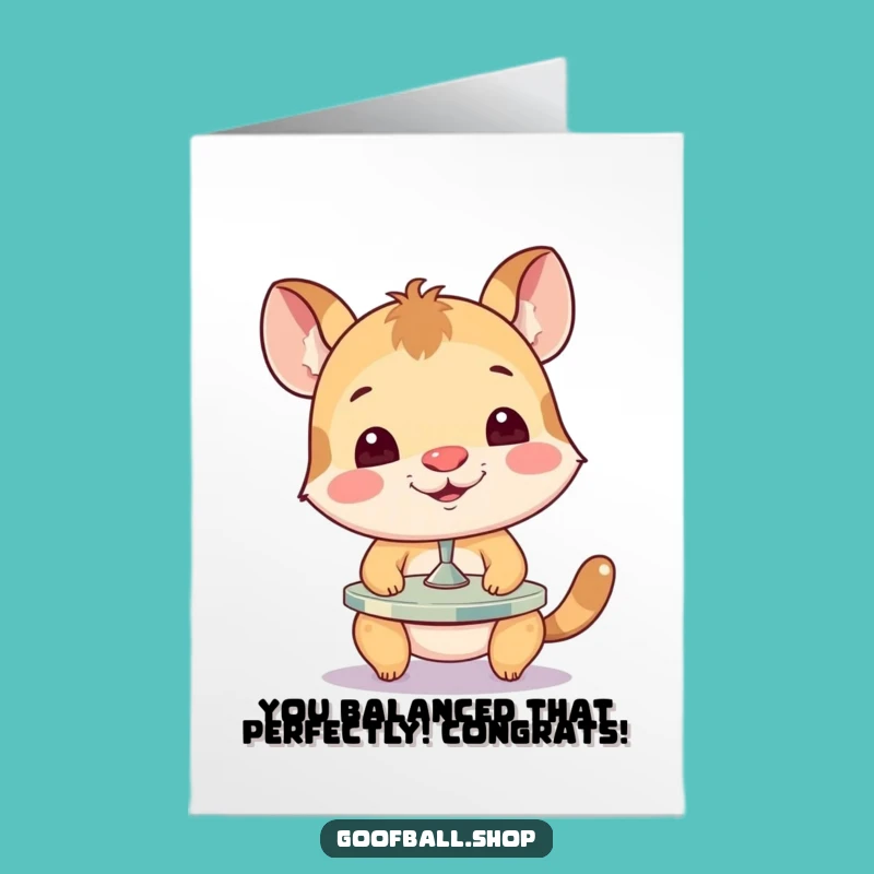 Funny Animal Congratulations Card Free Printable: Plate Balancing Act, DIY Downloadable