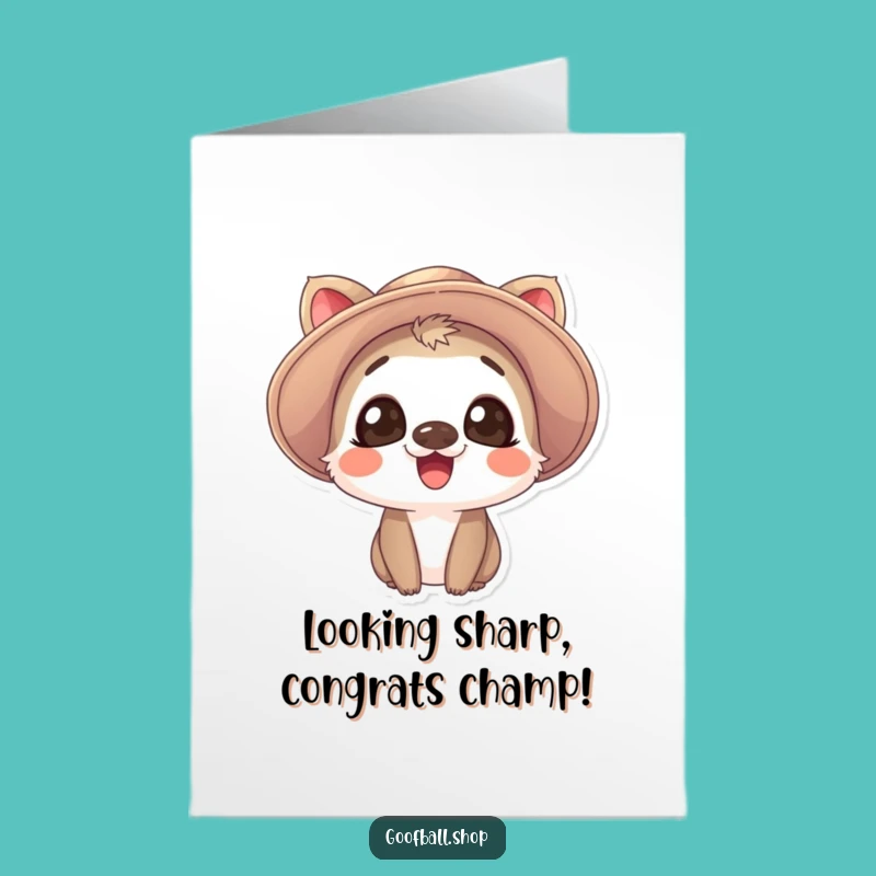 Free Printable Congrats Card: Giggling Animal Floppy Hat Celebration!