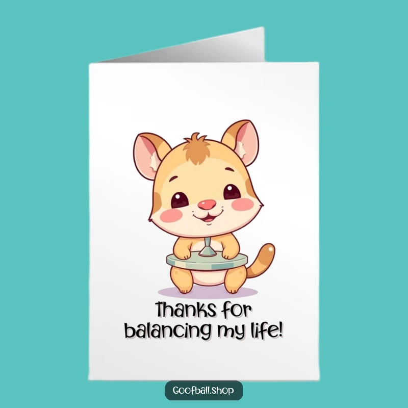 Funny Thank You Card Free Printable: Plate Juggler Animal, DIY Downloadable Gift