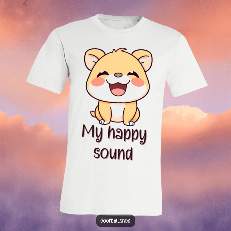 Funny T-Shirt featuring a beaming animal with a huge grin, embodying silent, ecstatic joy and infectious happiness.